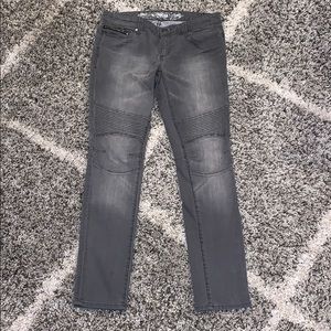 Express grey Denim jeans with zipper pocket detail